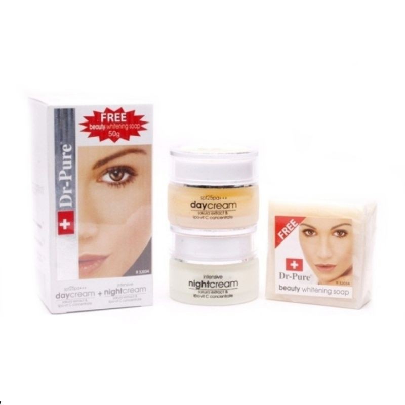 PAKET CREAM DR-PURE SET/PAKET 3IN1 CREAM SIANG DAN CREAM MALAM +SABUN