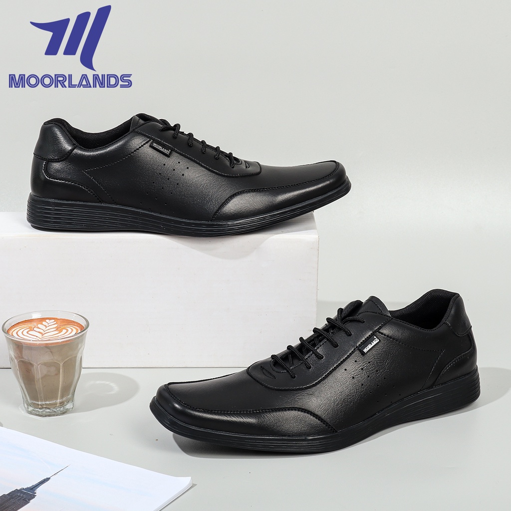 Moorlands Original Sepatu Pantopel Tali Pria Sepatu Hitam Pria Sepatu Kantor Pria