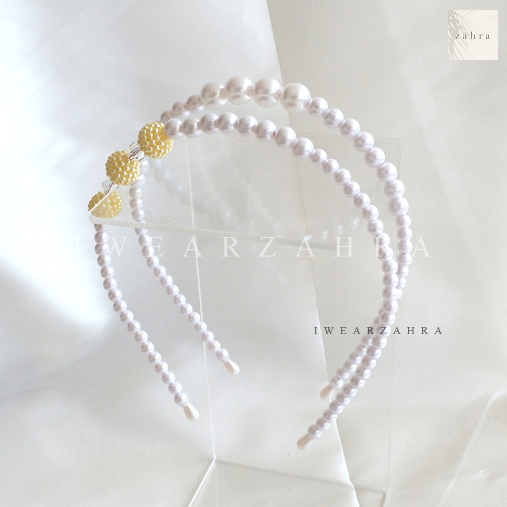 BANDO PEARL - bando mutiara bando kaku manik-manik putih bulat