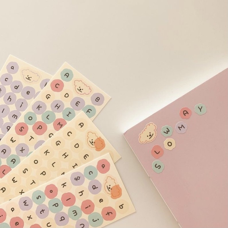 INFY -  R440 1Pcs CUTE ALPHABET Sticker Deco DIY Planner BUJO Stiker Aesthetic