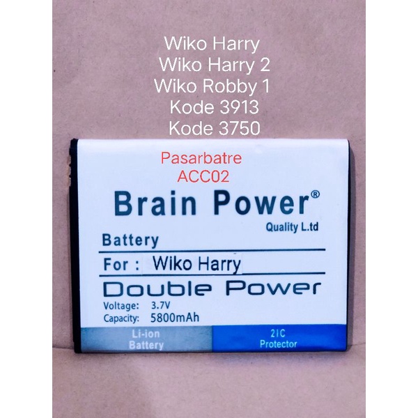 Baterai Batre Wiko Harry Wiko Harry 2 Robby 1 Wiko Kode 3913 3750 Double power