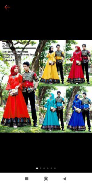 Tasyananu_batik Couple Gamis 2480 / Couple Gamis Baloteli Mix Prada 2480