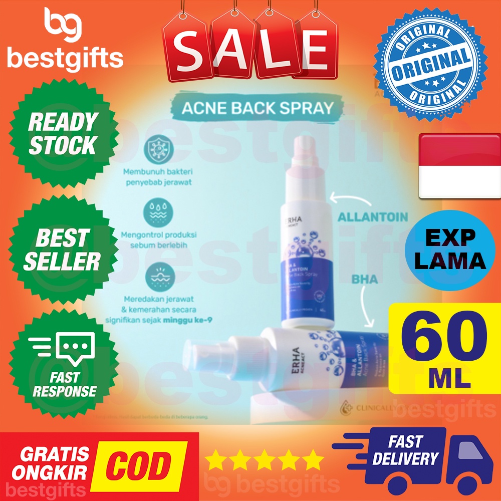 ERHA ACNEACT BHA ALLANTOIN ACNE BACK SPRAY MENGOBATI JERAWAT ANTI BAKTERI PERADANGAN BERJERAWAT 60 ML