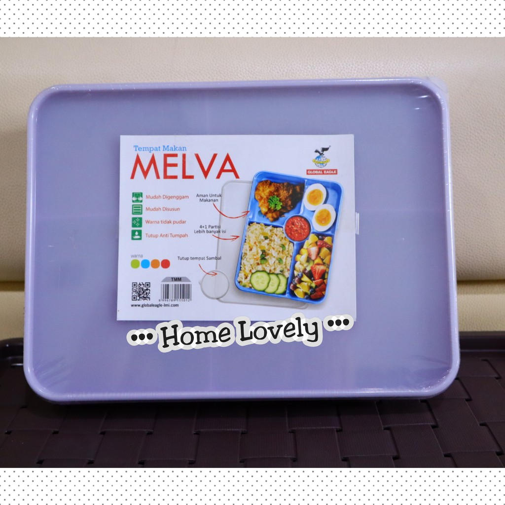 Kotak Makan Melva Sekat 5 / Kotak Catering / Tempat Makan /Kotak Bekal