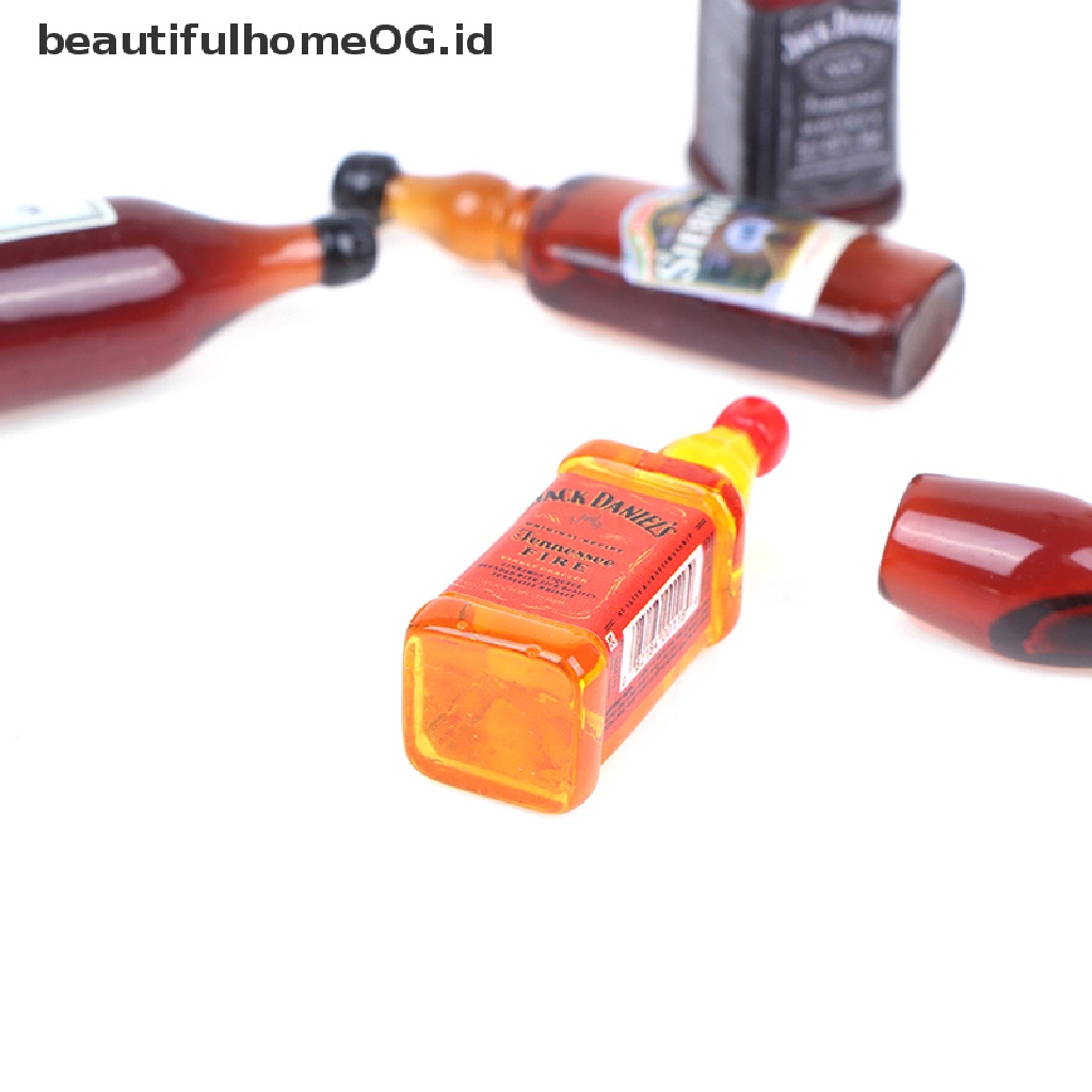 10 Pcs Miniatur Botol Minuman Skala 1: 12 Untuk Aksesoris Dapur Rumah Boneka
