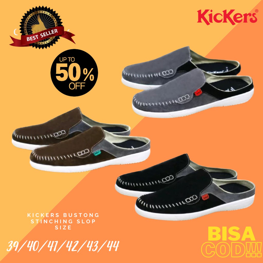 Sandal Sepatu Kickers Bustong Casual Fashion Pria Trendy Nyaman Santai Ringan Gaya Main Size 39 - 43