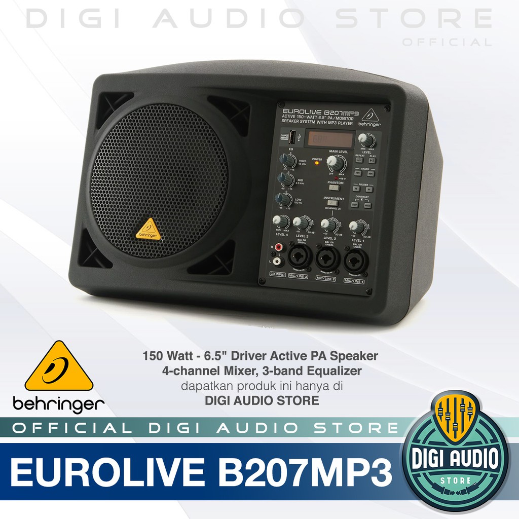 Jual Personal Speaker Monitor Aktif Behringer Eurolive B207MP3 4 Chanel ...