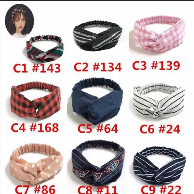 MF1 Wanita Yoga cross elastic hair band chiffon floral headband ladies hair accessories