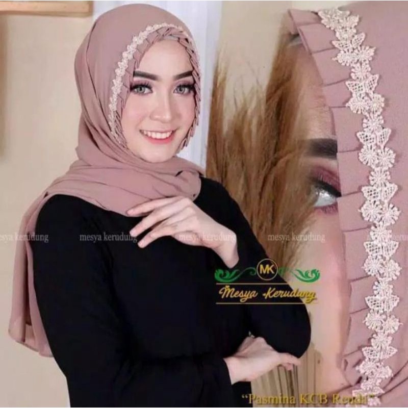 Jilbab Pashmina Tali Lipit KCB Renda