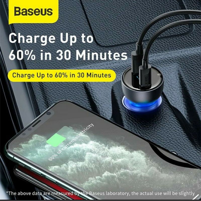 Baseus Particular Digital Display QC+PPS Dual Quick Car Charger 65W Suit