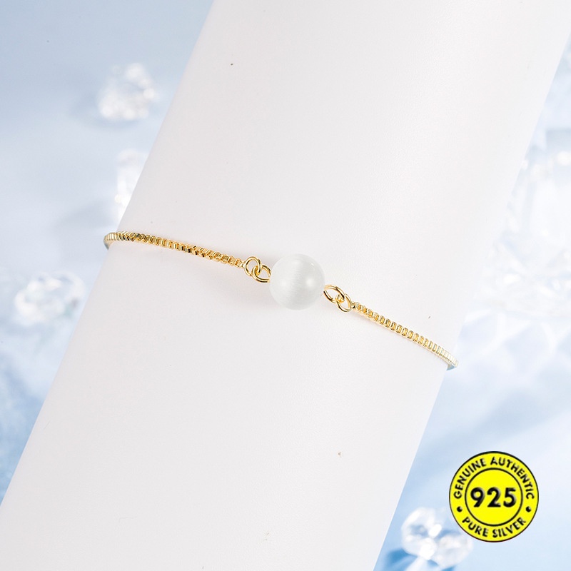 Gelang S925 Silver Adjustable Tahan Air Warna Emas Untuk Wanita