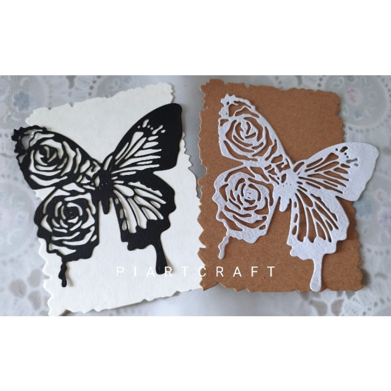 

Butterfly / kupu-kupu black and white (2) - Dies cut / cut dies DIY scrapbook / vintage journal / album / diary