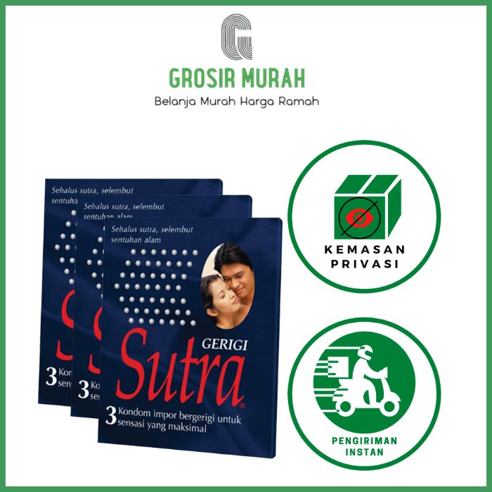 Sutra Gerigi isi 3+1 pcs x 3 box - Kondom Bergerigi Sutra Biru