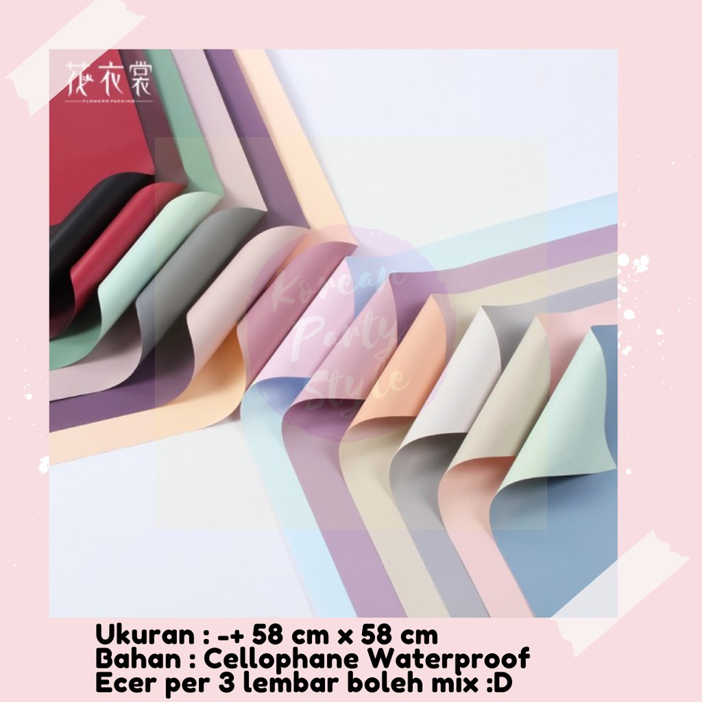 

KOREAN KERTAS BUNGA OY DOUBLE COLOR ISI PER LEMBAR FLOWER WRAPPING BUKET PAPER BISA CAMPUR