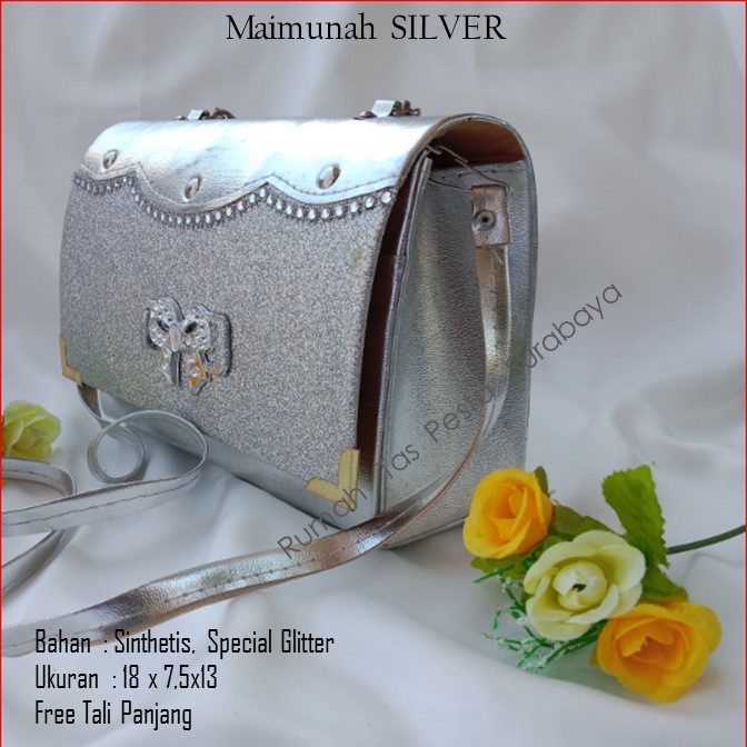 Tas Kecil,Tas Imut,Tas Kondangan,Maimunah SILVER