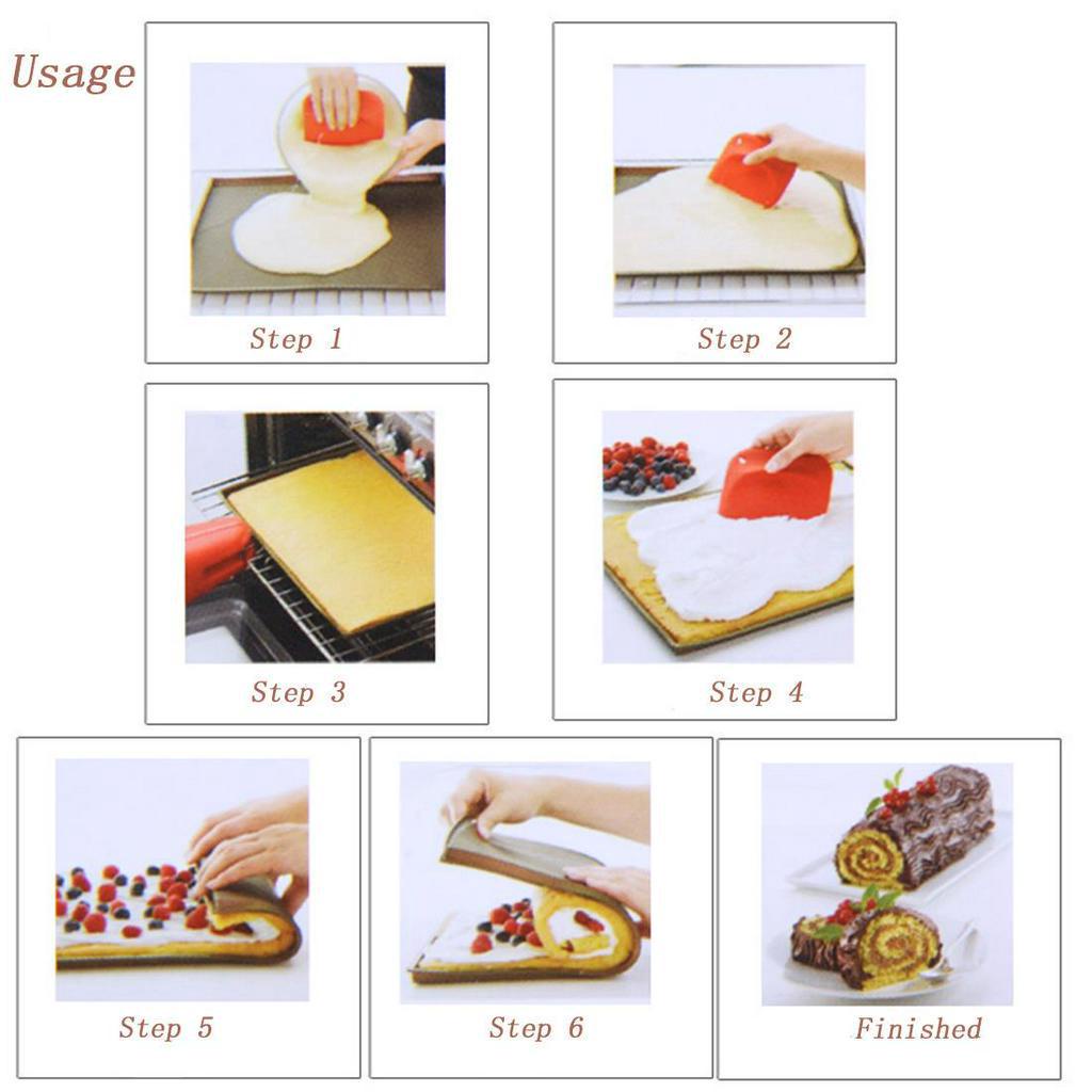 Alas Baking Kue Roll Swiss Roll Bahan Silikon Anti Lengket Untuk Oven Dapur