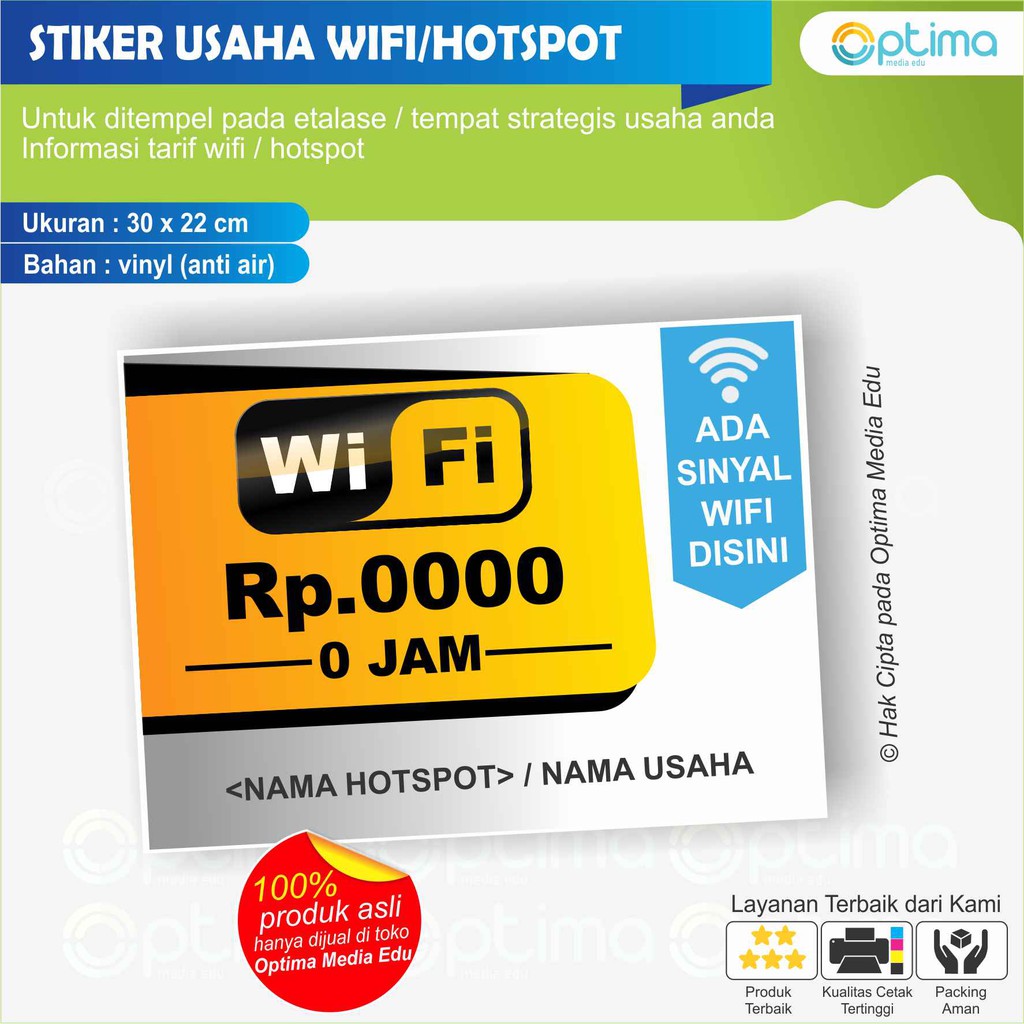 

STIKER TEMPAT USAHA WIFI / HOTSPOT RUMAHAN