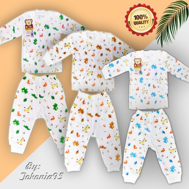 Setelan Lengan Panjang Putih Baby Tara - Katun Soft Premium SNI - baju bayi