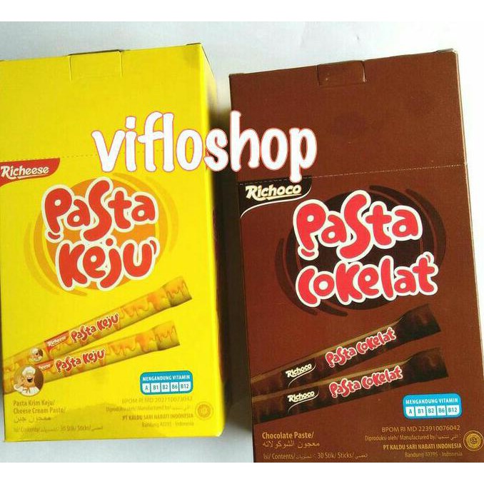 

BEST SELLER Richeese Nabati Pasta Keju / Richoco Nabati Pasta Cokelat Box (isi 30) - Pasta Keju