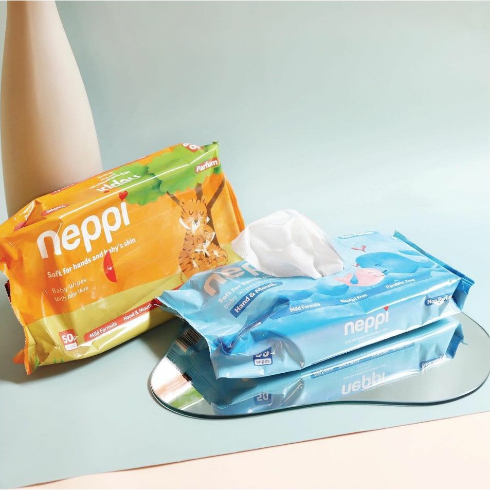 Neppi Baby Wipes Parfume / Non Parfum Perfume Tissue Basah Bayi