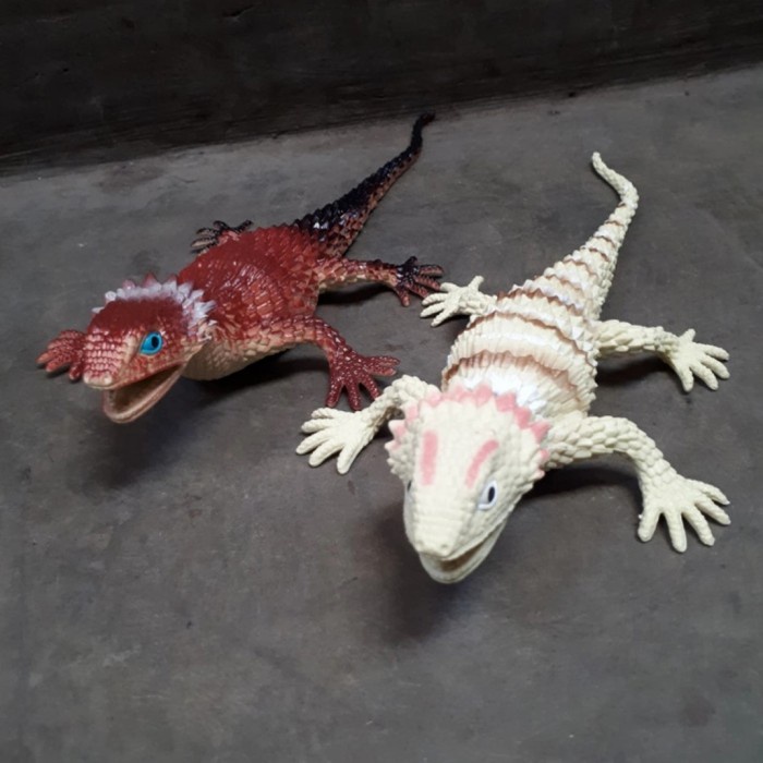 MAINAN KADAL IGUANA TOKEK KARET UKURAN BESAR - set 3