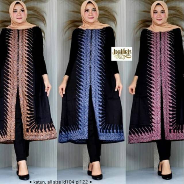 Outer Batik  Keris  Wanita Sisa Biru Shopee  Indonesia