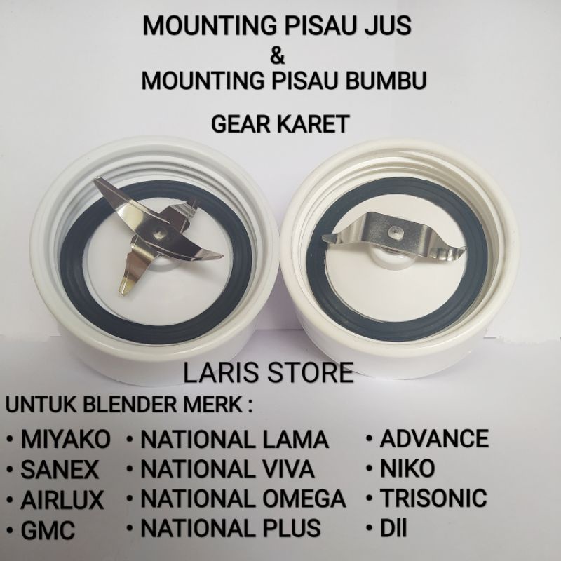 Mounting Pisau Jus + Bumbu Gear Karet Blender Miyako National Sanex Umum - Universal Dll