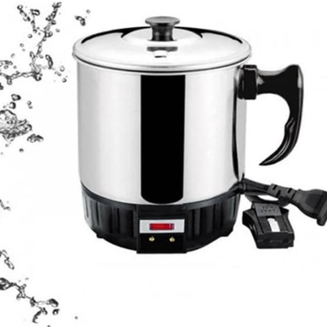 Mug Listrik Stainless Travel Hotel Mini Low Watt Pemanas Air Elektrik - Terbaik !