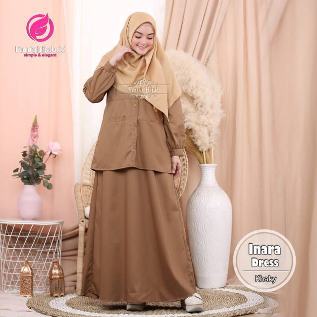 Inara Dress by Fania Hijab / Gamis Dinas / Gamis Putih / Seragam Dinas