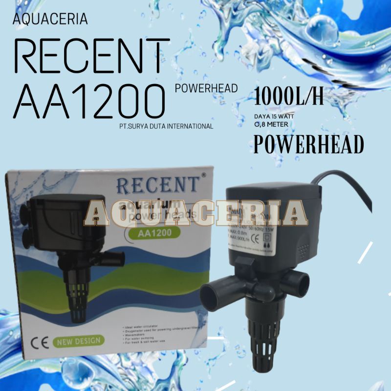 RECENT AA 1200 POMPA CELUP AIR AQUARIUM POWER HEAD 1200 RECENT