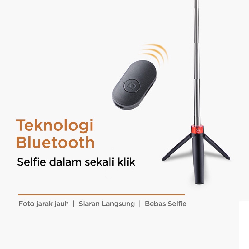 Tongkat Selfie Bluetooth Dengan Remote Tomsis + Tripod Selfie Stick