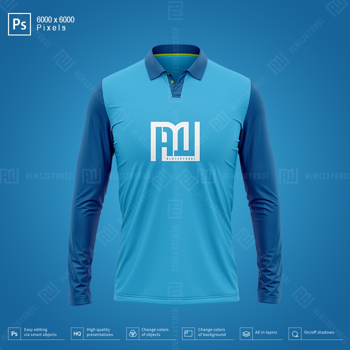 Jual MOCKUP JERSEY KERAH POLO LG.PANJANG - RESOLUSI 6000x6000 Pixels