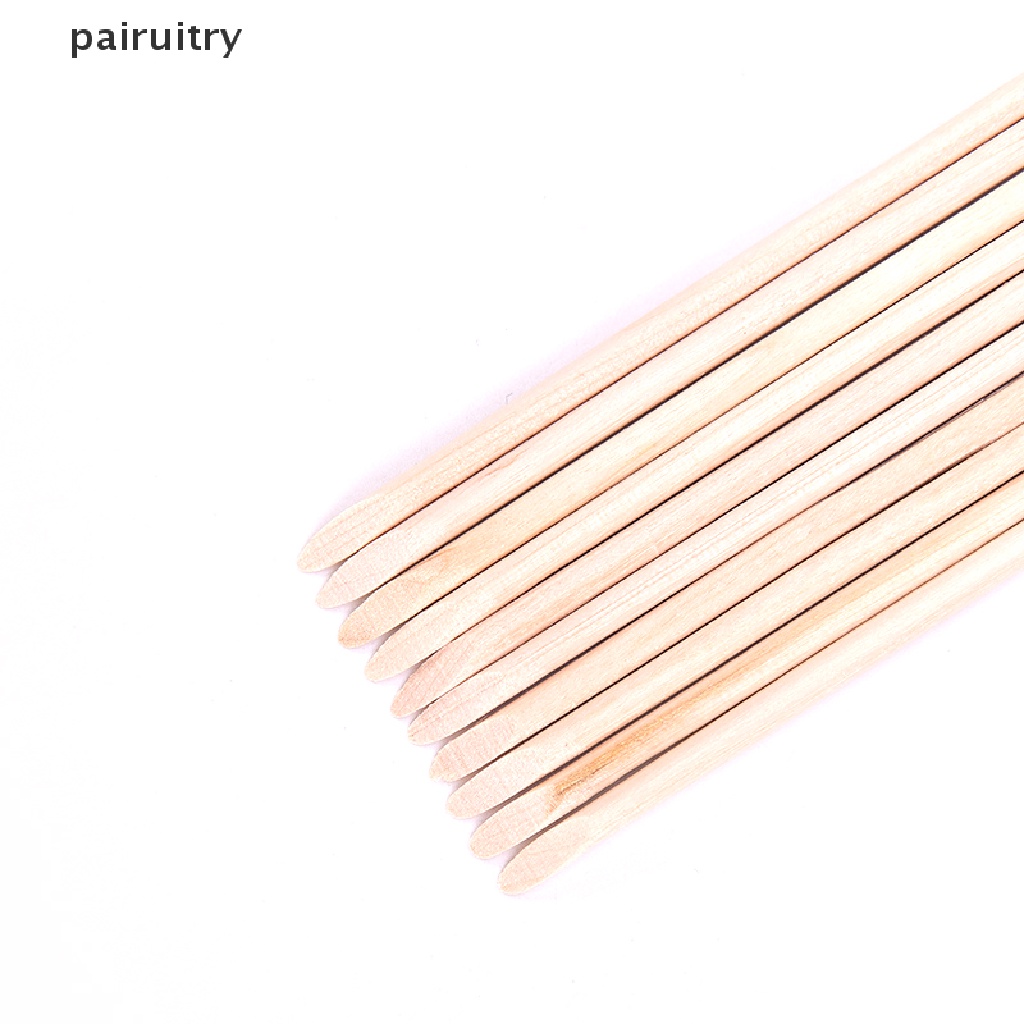 Prt 100Pcs Stik Kayu Oranye Pendorong Kutikula Untuk Manicure / Nail Art PRT