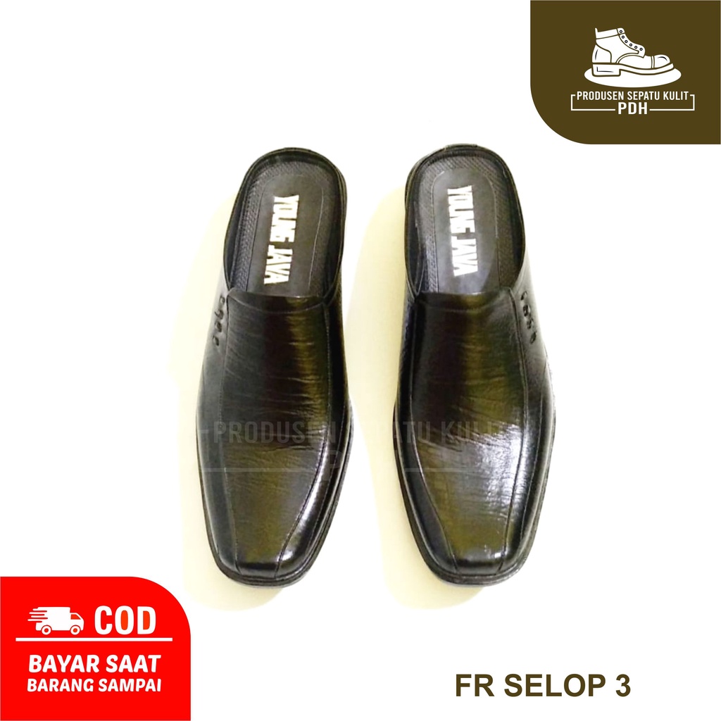 SEPATU SLOP PRIA KULIT ASLI SANDAL SELOP KANTOR FORMAL RESMI BUSTONG PANTOFEL PRIA PENTOFEL PENTOPEL KULIT