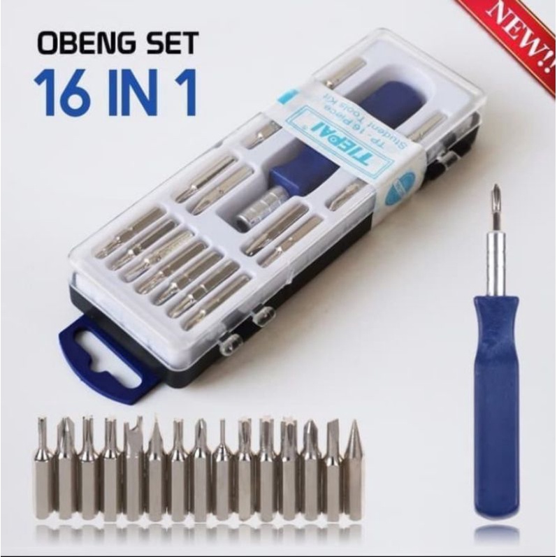 OBENG SET HP LAPTOP SERBAGUNA 16 IN 1 OBENG MINI ELEKTRONIK 16 IN 1