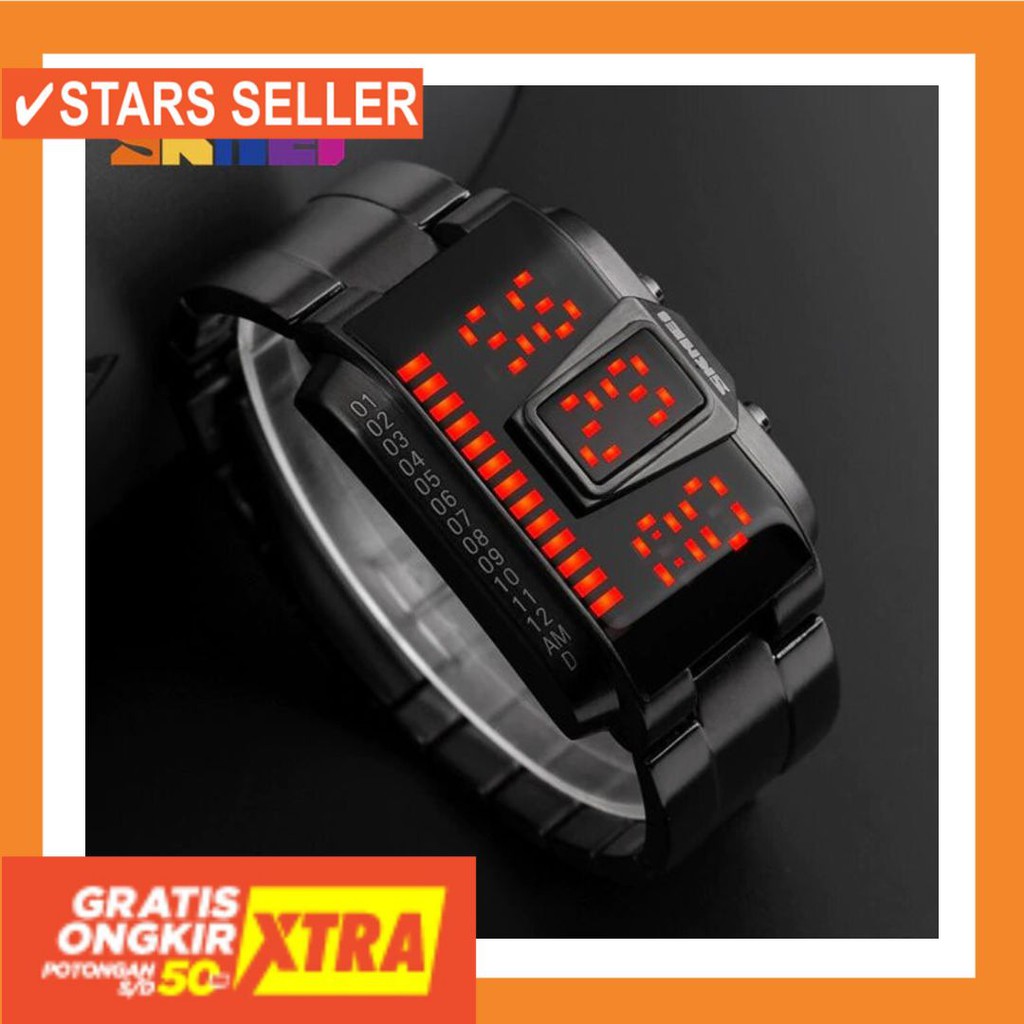 JAM COWOK MASA KINI MURAH TERBARU GSHOK HITAM / Jam Tangan Pria SKMEI 1179 LED Digital