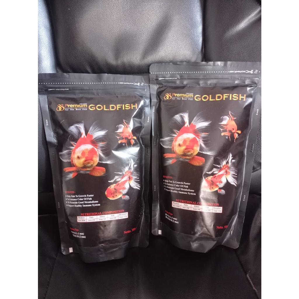 PREMIUM 88 GOLD FISH SIZE MEDIUM 2MM 500 GR PAKAN IKAN MAS KOKI