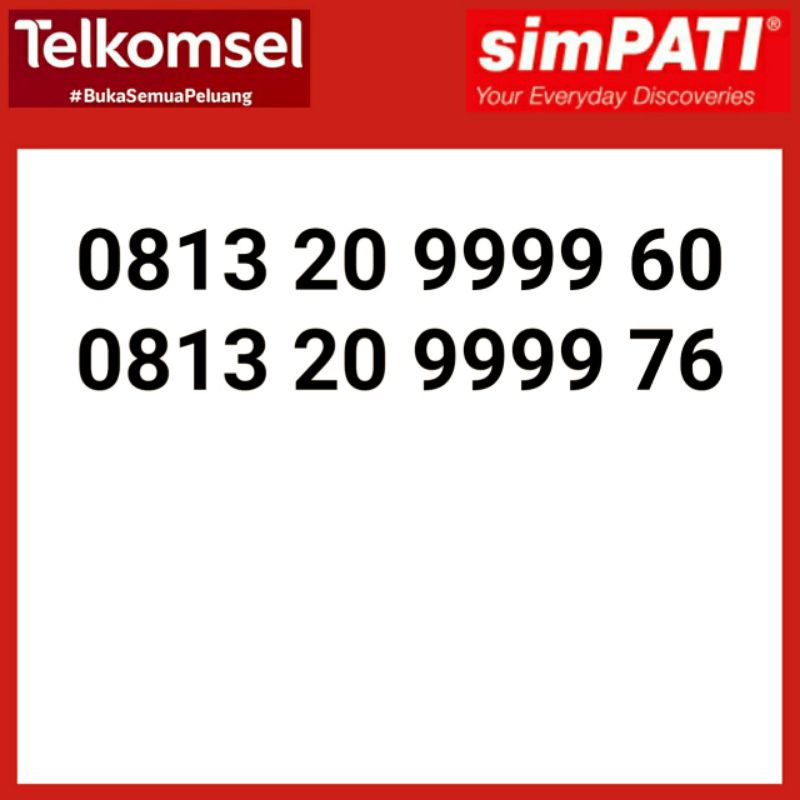 Nomer cantik kwarted 9999 simpati 4G Lte