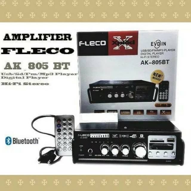 Amplifier Fleco AK 805BT Ampli Fleco AK-805BT Ac dan Dc Bluetooth Receiver