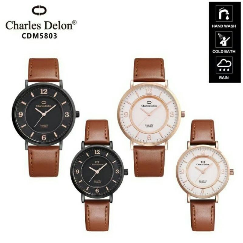 Jam couple Charles Delon 5801 5803 original tahan air