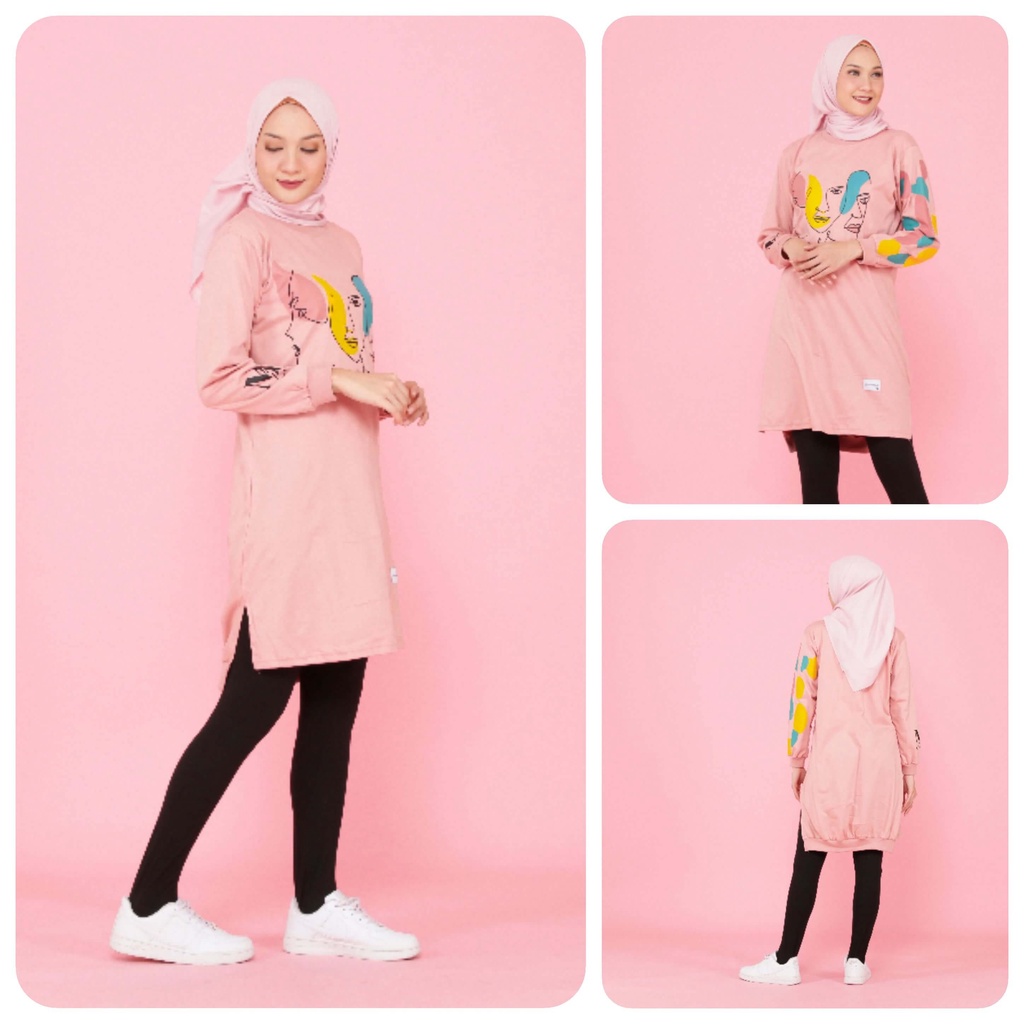 Mareema Atasan Tunik / Baju Muslim Tunik / Tunik Rib Belakang - Ayla Tunik JoyJoy