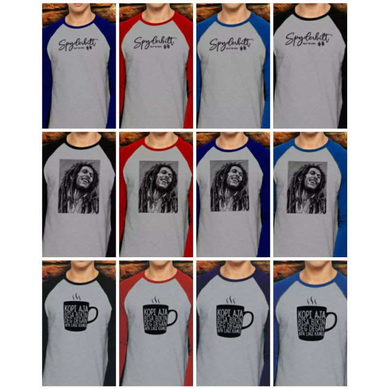 kaos raglan lengan panjang/kaos raglan pria,wanita/kaos raglan/raglan panjang