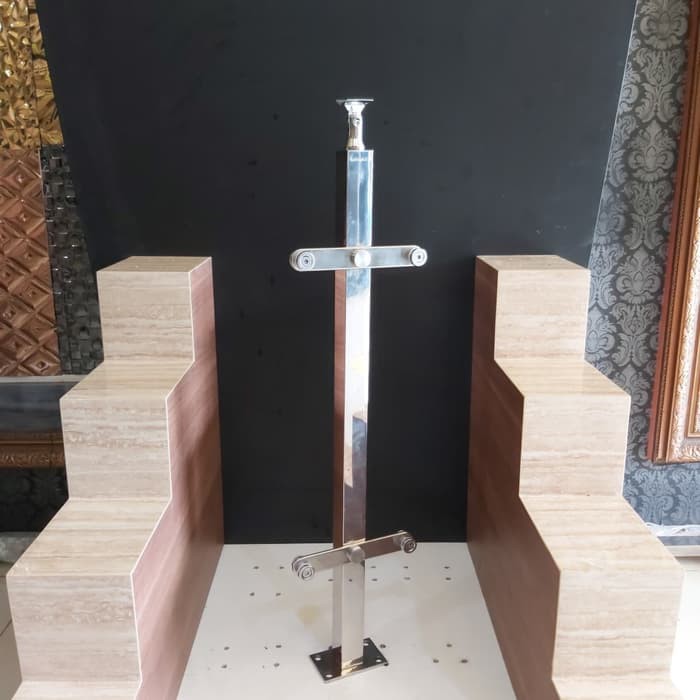 Railing Tangga Stainless Hollow Kotak 40x40 | Model Kaca