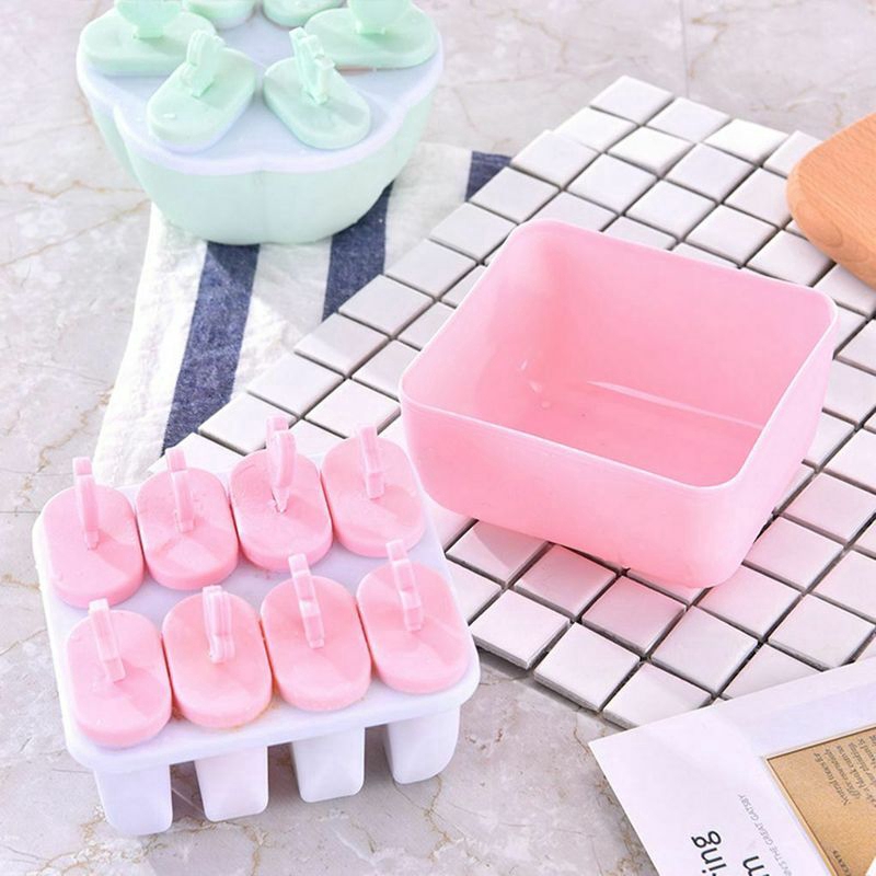 1pc Cetakan Es Krim/Loli/Jus Homemade Diy Bahan Plastik Dengan 8 Sekat