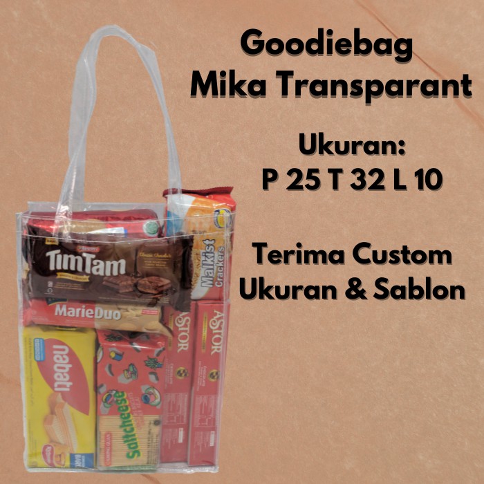 

Tas mika transparant, Goodie Bag