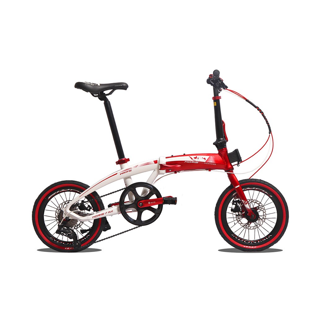 Sepeda Lipat 16" Noris Indonesia Merah Putih