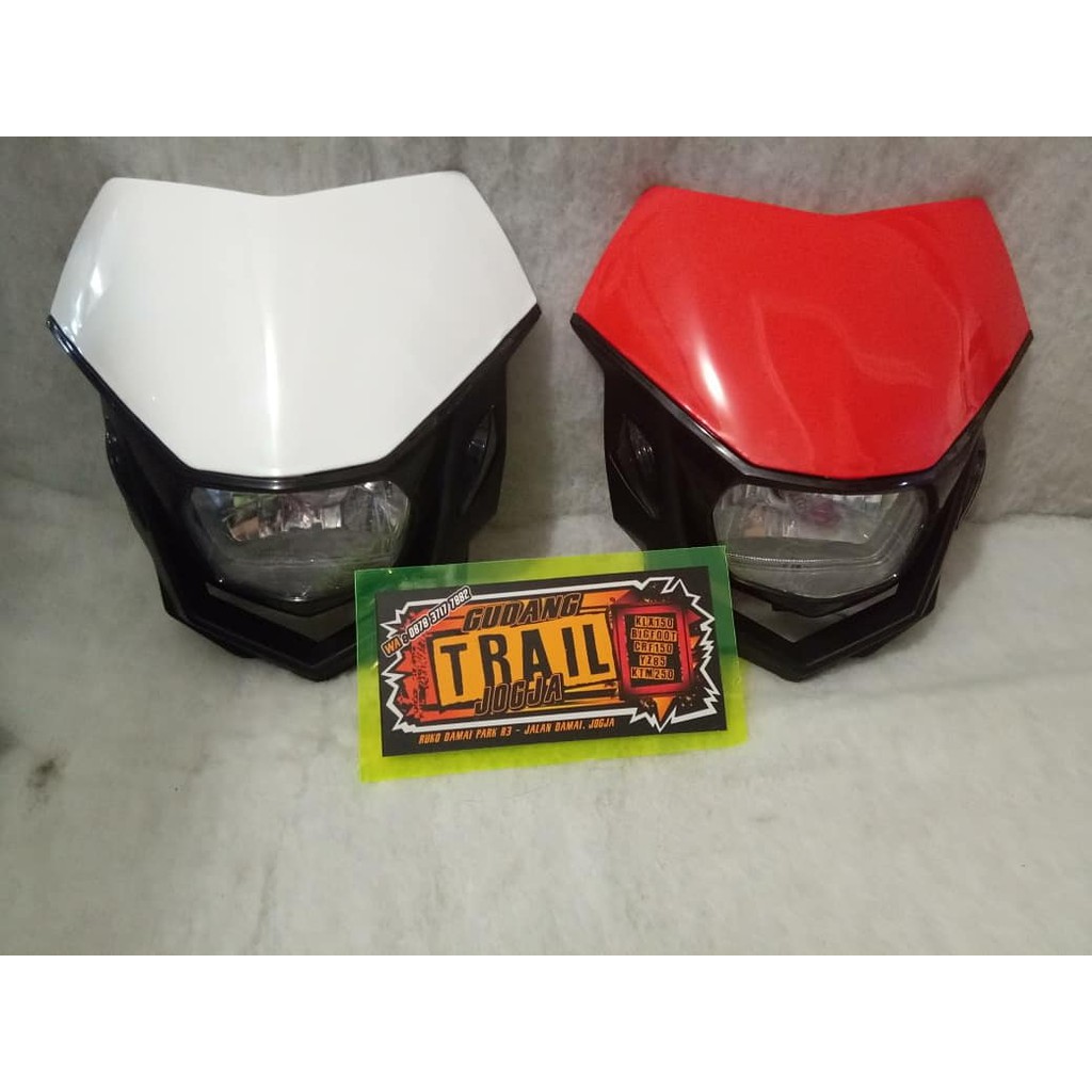 Headlamp Reflektor Lampu Depan Polisport 01/02 Trail Supermoto Hitam Biru Hijau Merah Orange Putih