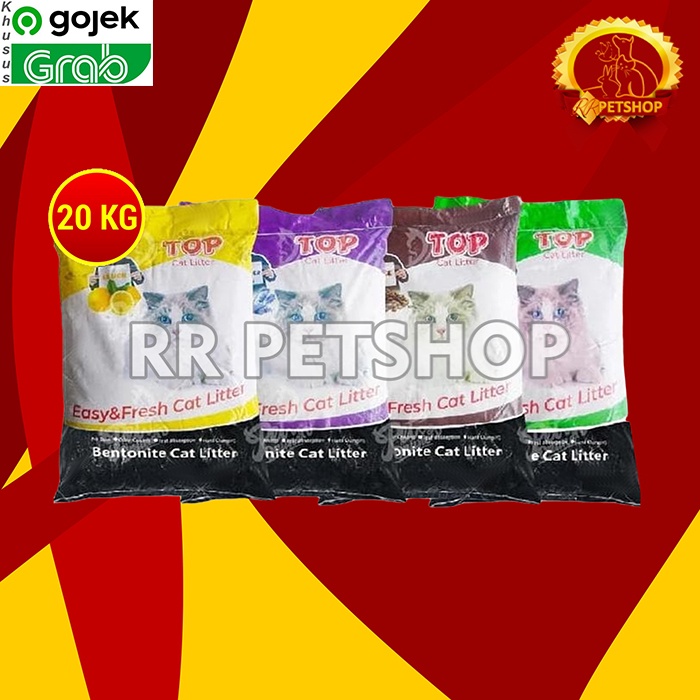 [GOSEND] Pasir Kucing Gumpal Bentonite Cat Litter 20 Kg - Top Cat Litter 20Kg