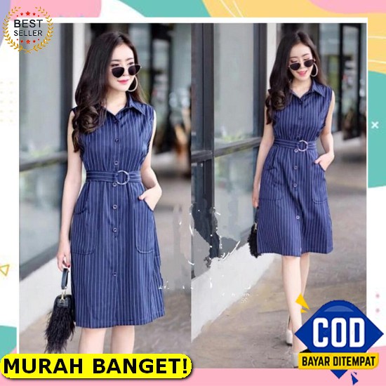 Mfdrs Dress Keyira Ld 100 / Dress Lengan Pendek Wanita Ala Korea Impor Gereja Natal Imlek Sincia Rem