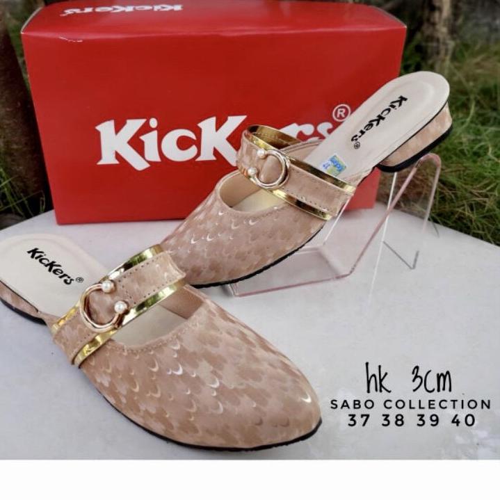 Serbuuuu.. Sandal Selop Wanita Pesta Flat Teplek Mewah Branded Kickers Sendal Slop Perempuan Dewasa 